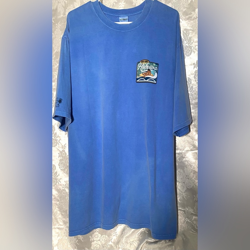 Vintage Blue Hawaii Dye T-Shirt-North Shore Oahu Haleiwa Surfing Graphic  Sz.XL